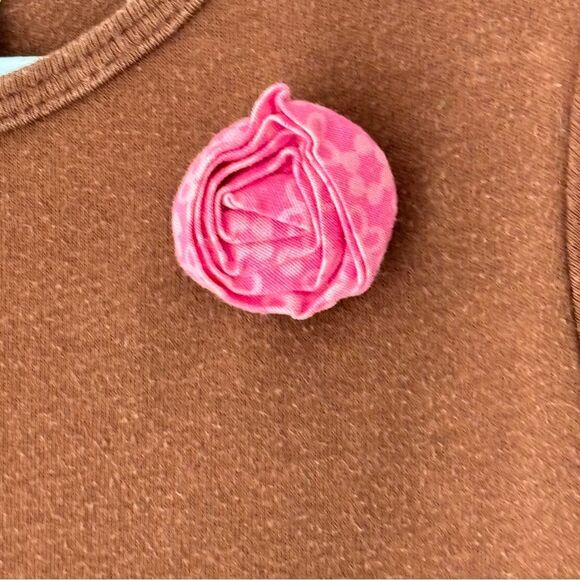 Rare Editions | Girls Brown Pink Green Lined Skirt Floral Cotton Dress Size 5 - Picture 4 of 12